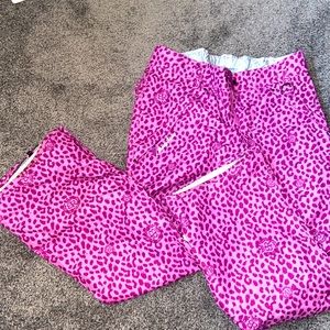 Betty Rides global love vibe Snowboarding Pants Snow Ski size medium hot pink